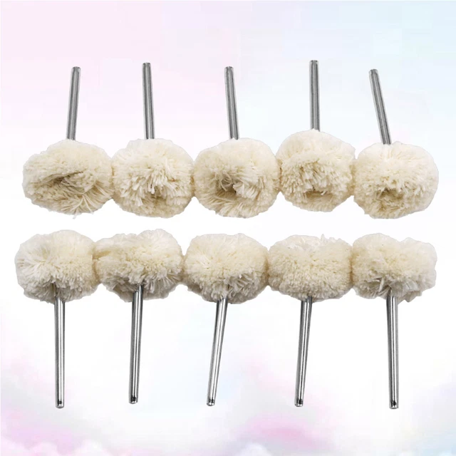 10 Pcs Buffing Wheel Polishing Wool Handle Abrasive Jewelry