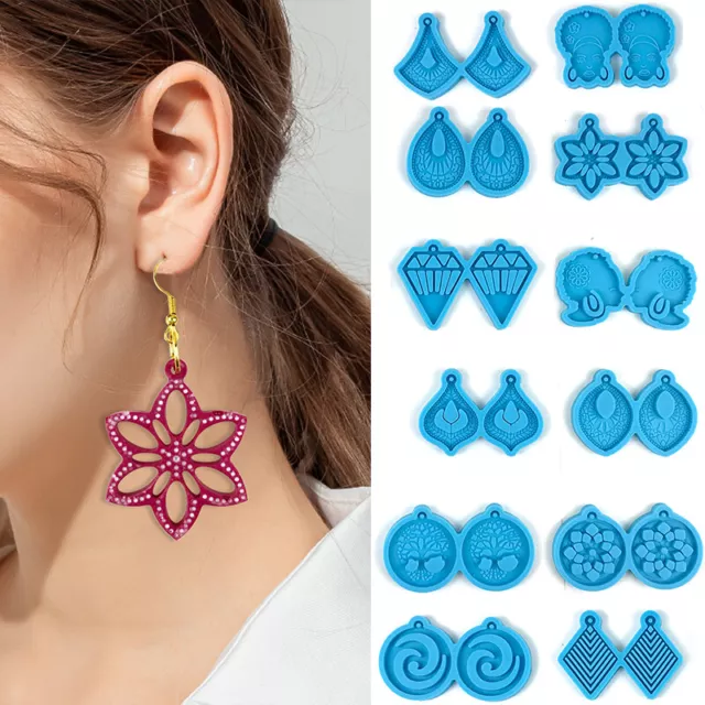 Silicone Resin Casting Mold for Pendant Earrings Jewelry Making Epoxy Mould DIY