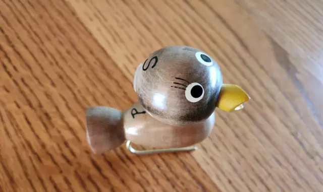 Collectible Salt Pepper Shaker Mid Century Modern Wood Bird