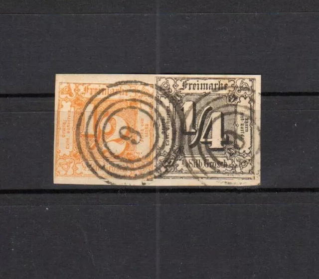 Altdeutschland Thurn und Taxis  1/4 + 1/2  Sgr. MiNr. 26 + 28 Stp. 6 Bergen gepr