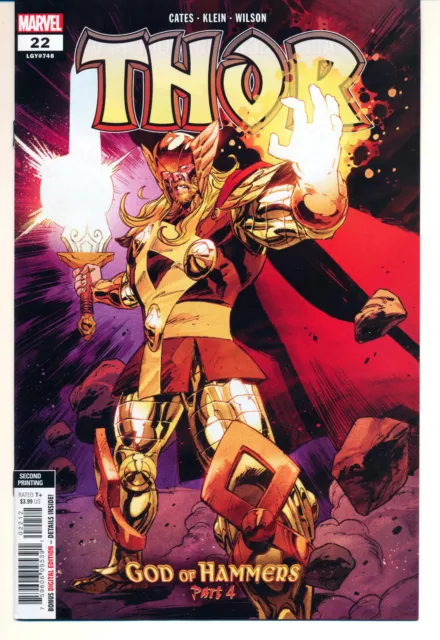Thor #22 D 2nd Print Nic Klein Variant NM Marvel 2022 GOD OF HAMMERS