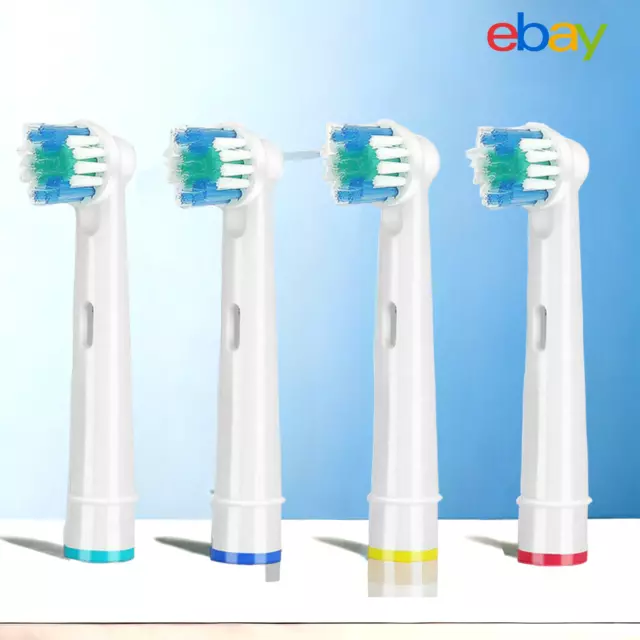 ORAL B Braun  Replacement Brush Compatible Electric Toothbrush Heads 4 PACK blue