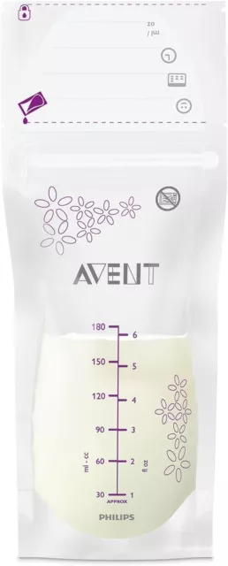 Philips Avent Breast Milk Storage Bags, 180ml, 25-Pack New-AU