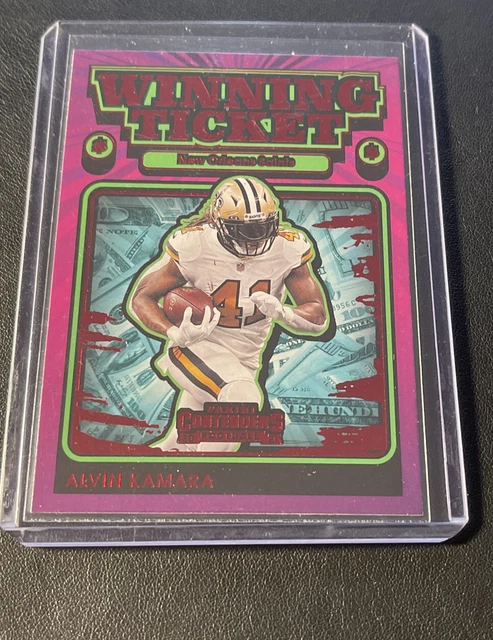 Alvin Kamara 2021 Panini Contenders WINNING TICKET #WT-AKA Ruby Red Parallel