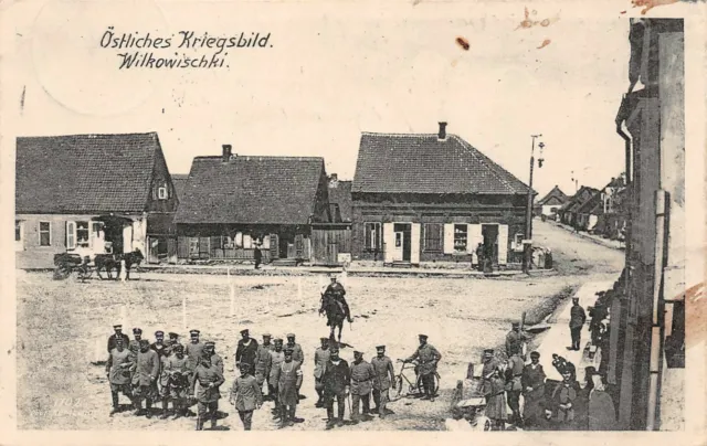 Deutsche Soldaten in Wilkowischken Vilkaviškis Feldpostkarte 1915