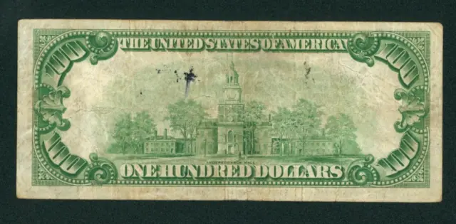 $100 1934 LGS LIME ((LIGHT GREEN SEAL)) Federal Reserve Note DAILY CURRENCY 3
