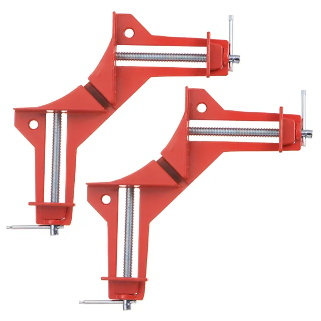 Corner Clamp 90 Degree Right Angle Clamp Set for Woodworking 2pcs Red