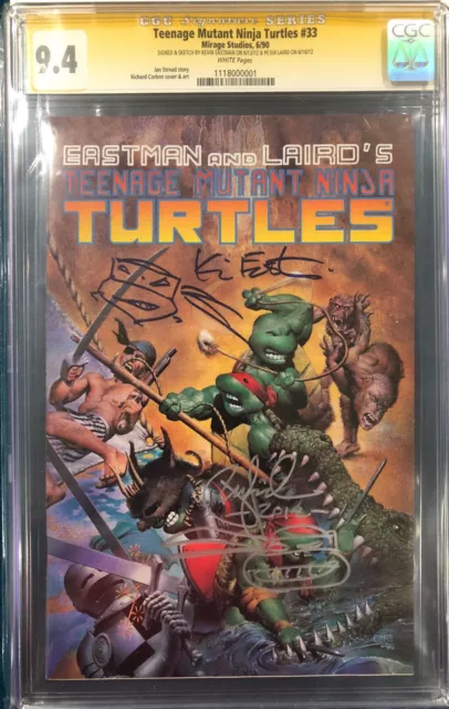 KEVIN EASTMAN PETER LAIRD SIGNED ORIGINAL TMNT Sketch Art CGC Ninja Turtles