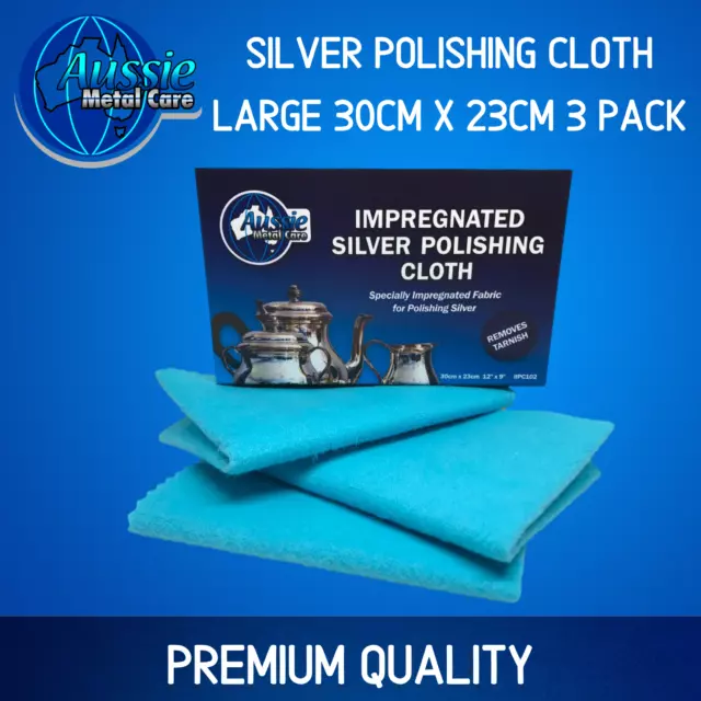 Silver Polishing & Cleaning Cloth Anti Tarnish Large 30cm x 23cm-3 Pack 3