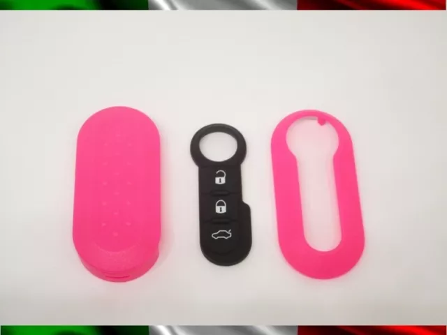 COVER GUSCIO CHIAVE e TASTI FIAT 500 PUNTO BRAVO PANDA 500L rosa LANCIA DELTA