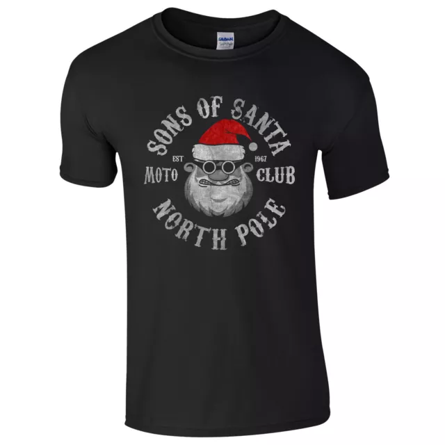Maglietta Sons of Santa Moto Club Polo Nord - Top regalo moto SOA biker da uomo