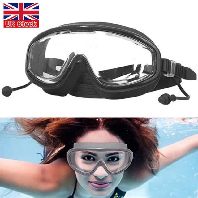 Swim Goggles Anti-Fog Wide View Scuba Diving Swimming Glasses for Adult Youth UK