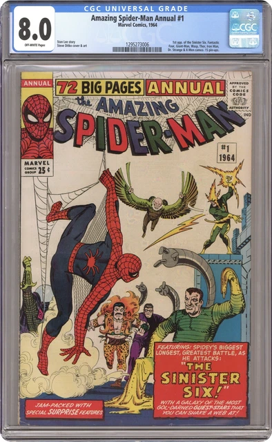 Amazing Spider-Man Annual #1 CGC 8.0 1964 1295273006 1st app. Sinister Six