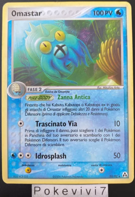 Carte Pokemon OMASTAR 23/92 RARE Bloc EX Italien ITA