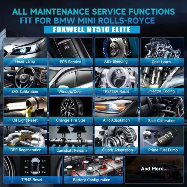 Foxwell NT510 Elite For BMW All System ABS SRS DPF TPMS OBD2 Diagnostic Scanner 3