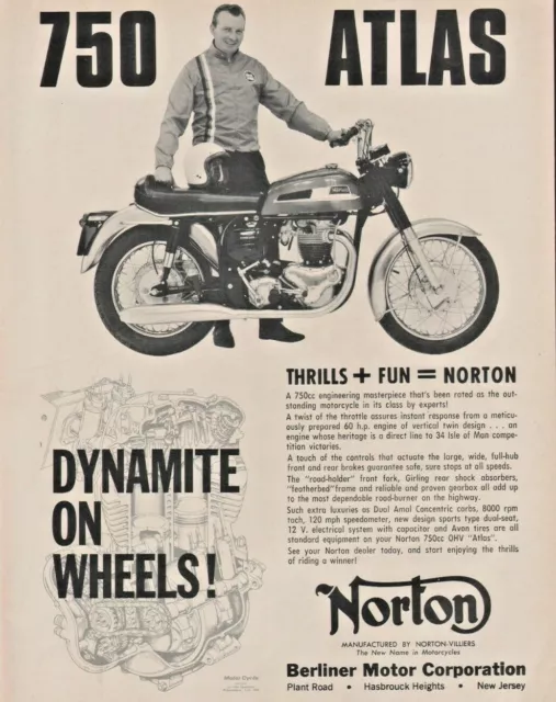 1967 Norton 750 Atlas - Vintage Motorcycle Ad