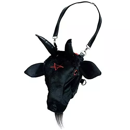 Kreepsville 666 Baphomet  Plush Purse Bag Goat Head Backpack