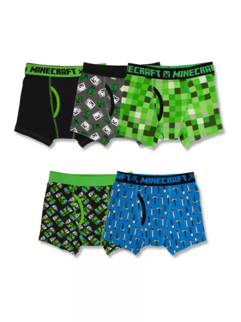 MINECRAFT BOYS 5 Pack Boxer Briefs NEW Size 4 £12.67 - PicClick UK