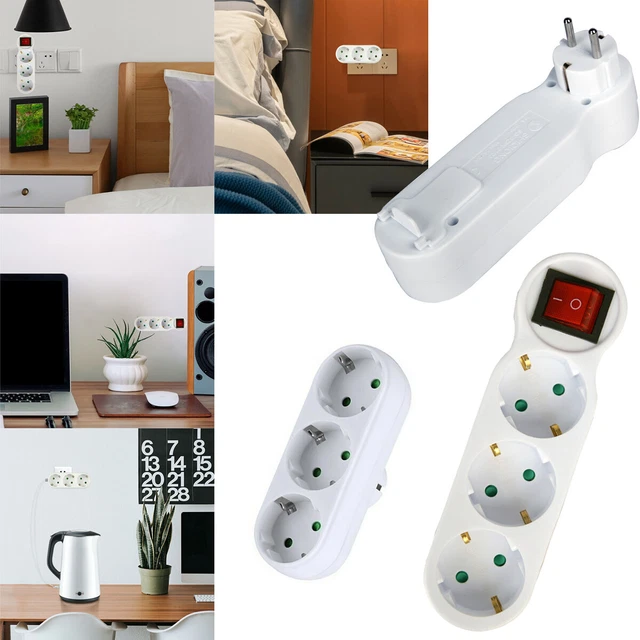 Doppelstecker Adapter - 2-fach Steckdosenadapter Für Küche & Büro