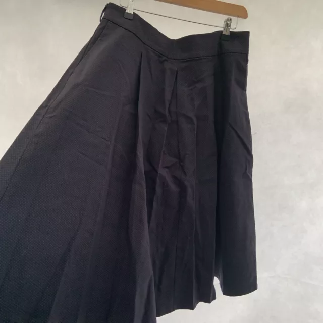 skirt m&s size 14 navy spotted cotton blend knee length womens