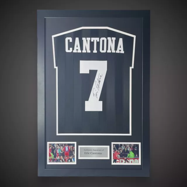 Eric Cantona Hand Signed And Framed Manchester United Football Shirt Bid FrOM