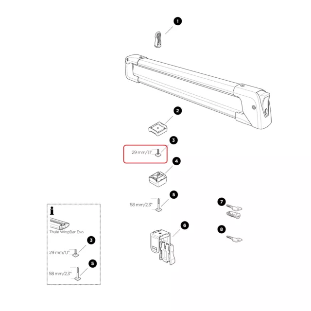 Thule T-Track Screw 29mm für SnowPack L M S 54127