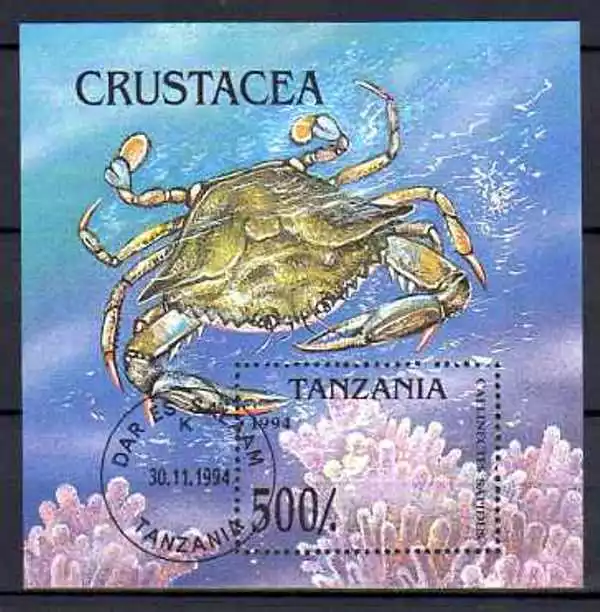 Animaux Crustacés Tanzanie 1994 (42) bloc Yvert n° 249 oblitéré used