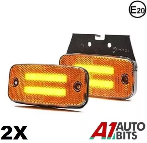 2x Led Orange Side Marker Indicator Light Amber Lamp For Caravan Cab Car E mark