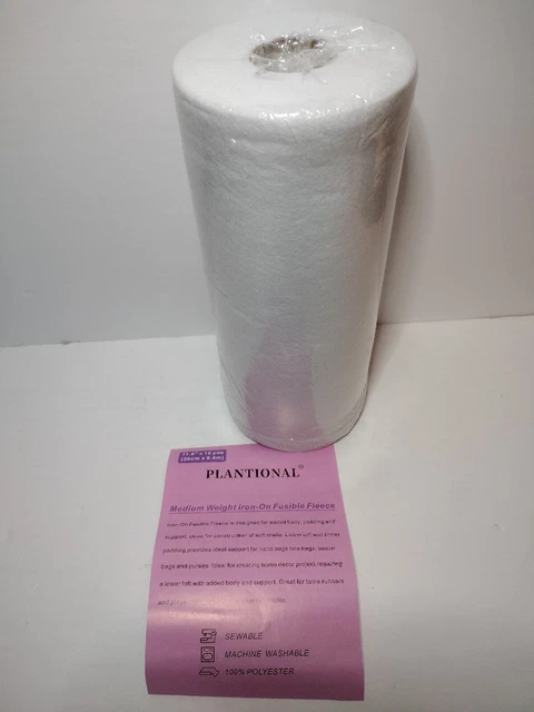 Interfaz de lana fusible de hierro de peso mediano: 11,8 pulgadas x 10 yardas