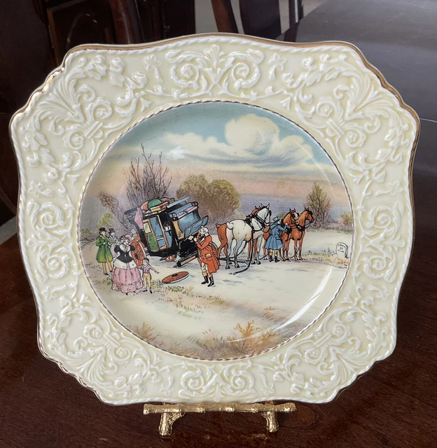 VINTAGE ROYAL WINTON GRIMWADES ENGLISH Stagecoach SCENE PLATE