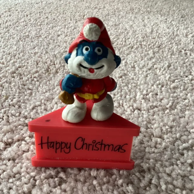 Santa Smurf - Happy Christmas - 1981 - Collectable