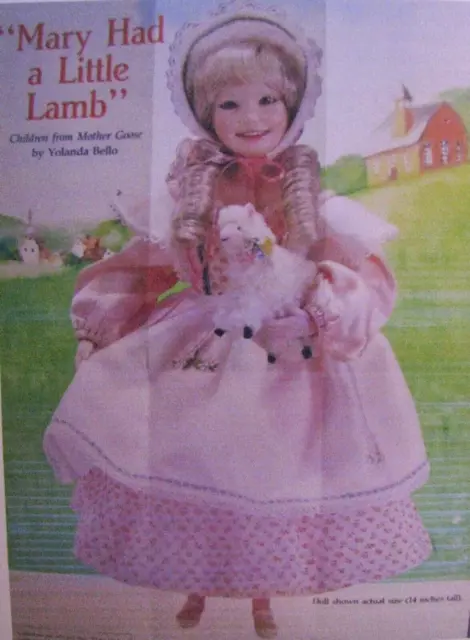 "Mary Had a Little Lamb" Doll, Children from Mother Goose, Bello, Knowles, Drake