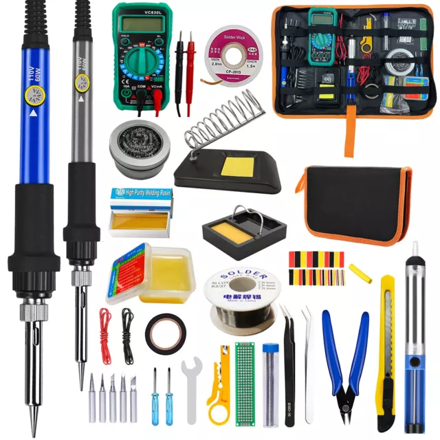 Soldering Iron Electric Gun Adjustable Temperature Welding Solder Wire Kit 60W