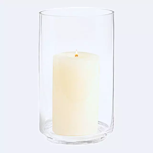 27CM TALL Pillar Candle Holder John Lewis Clear Glass Hurricane Church Candle XL 2