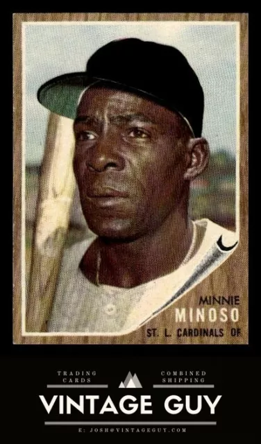 1962 Topps #28 Minnie Minoso Vintage St. Louis Cardinals Baseball Card