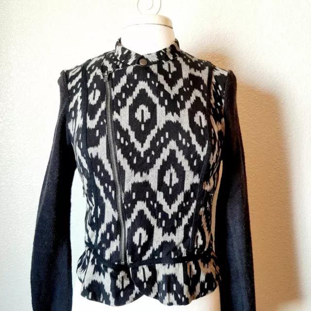 Anthropologie Clay & Willow Tan Black Aztec Print Jacket Size Small