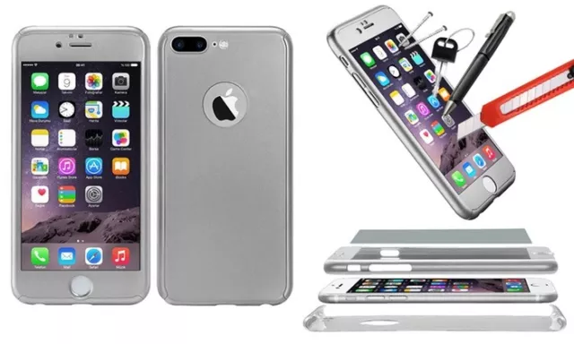 Coque Intégral 360 Iphone 6 6S 7 8 5S X/Xr/Xs/Max Vitre Verre Trempe Protection 3