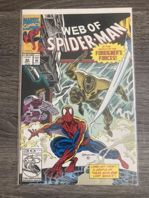 Web of Spider-Man 92 Vol 1 VF+ Marvel Comics 1992 FREE SHIPPING