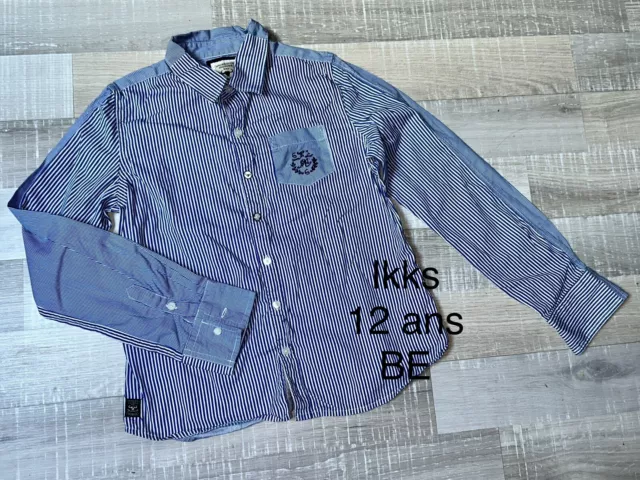 Ikks 12 ANS : chemise rayée bleue Été