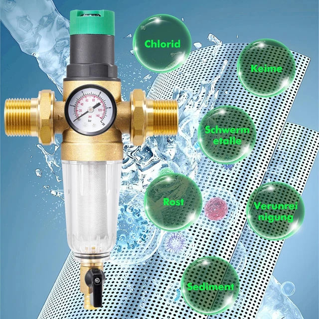 RÜCKSPÜLFILTER MIT DRUCKMINDERER Manometer Druckminderer Wasserfilter ...
