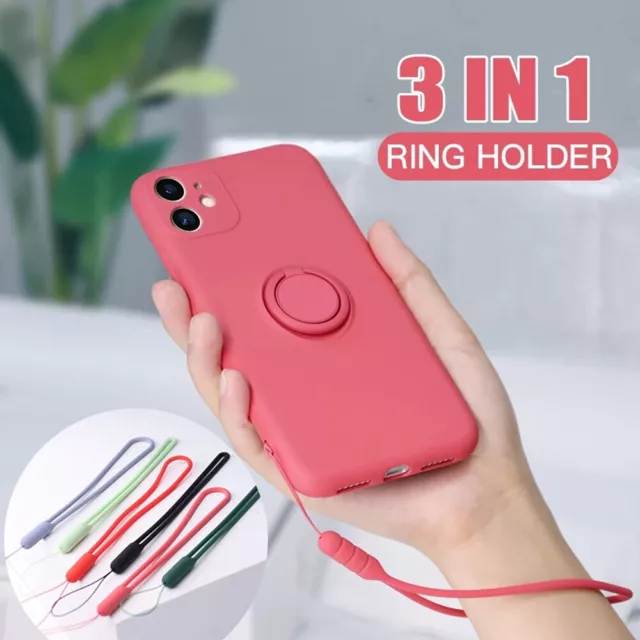 For iPhone 15 Pro 14 13 12 XR 8 7 SE Magnetic Shockproof Ring Holder Case Cover