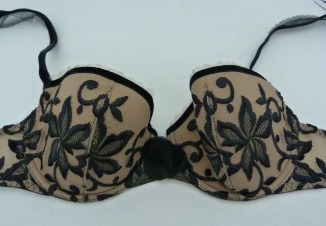 MAISON LEJABY A Fleur De Peau soutien gorge noir corbeille lingerie neuf 141032