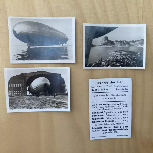 Zeppelin-Weltfahrten Zigarettenbilder Sammelbilder  196 264 113 Könige der Luft