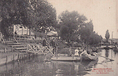 Old postcard cpa/joinville-le-pont bord de marne to robinson