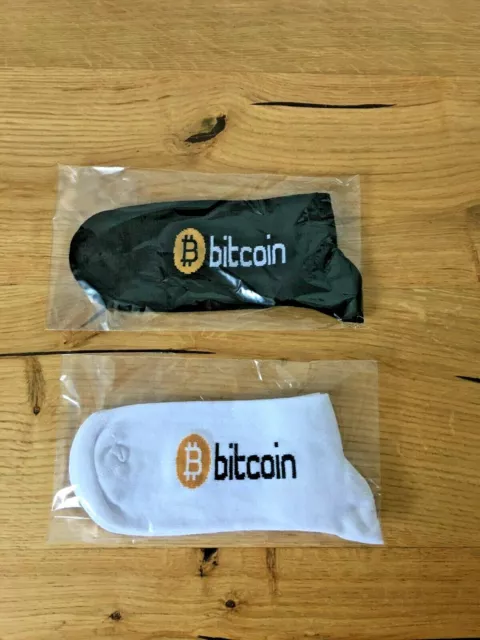 Sneaker Socken Bitcoin,  Kurzsocken  2 paar Weiß und Schwarz -1 preis Gr.. 41-46