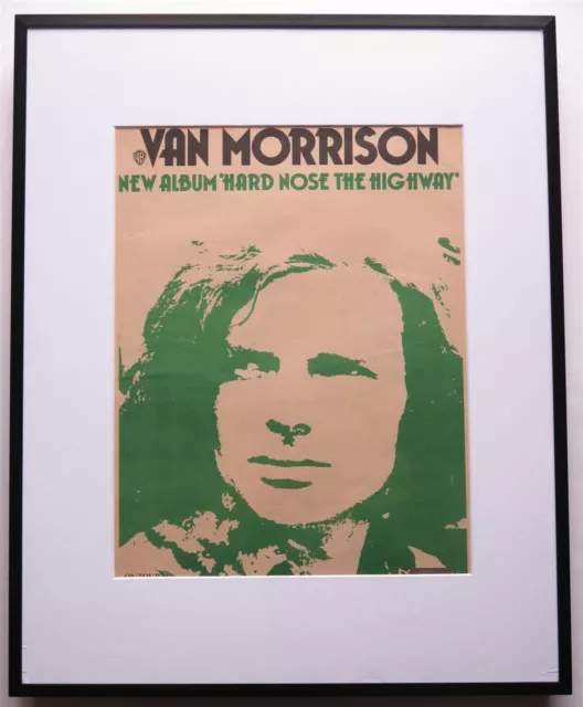 Van Morrison * Hard Nose * original 1973 ad poster, framed 42x52cm FREE SHIPPING