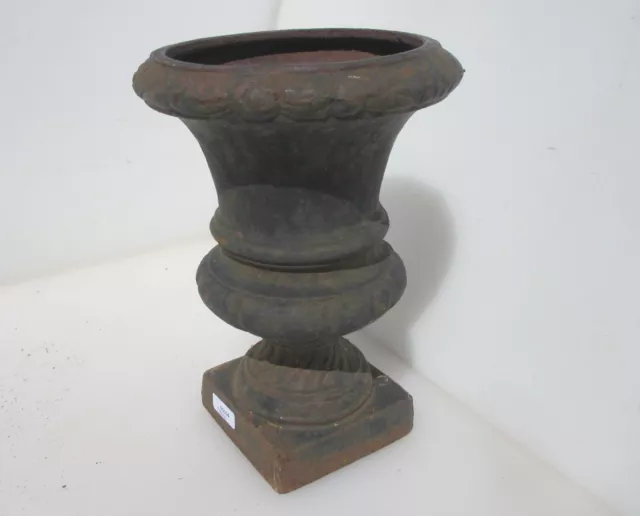 Victorian Iron Urn Planter Plant Pot Antique Old Vintage Trough Tub French 8"H
