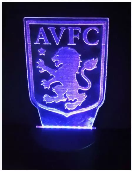 AVFC Aston Villa Football 3D LED Night Light Bluetooth Music Lamp Home Decor