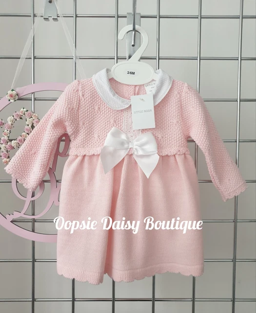 Girls Pink Knitted Ribbon Dress Little Nosh