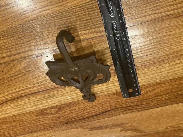 Unique Metal Hanger Hook - Crown With Cross - Nice Decorative Piece -Age Unknown 8